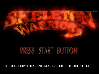 Skeleton Warriors title screen for Playstation